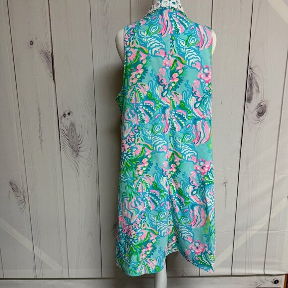 Lilly Pulitzer Jane Shift Dress in Blue Ibiza Aqua La Vista – Size 12, EUC - Picture 5 of 13